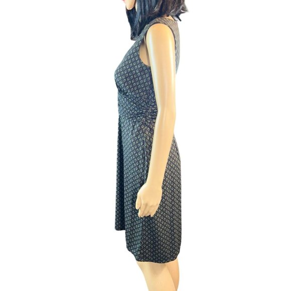 LOFT Petites Sleeveless Geo Print Dress in Brown/Green Size 6P - Picture 4 of 9